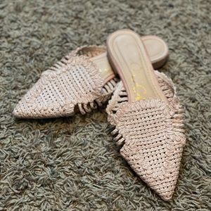 Light Pink Woven Flats Hardly Worn